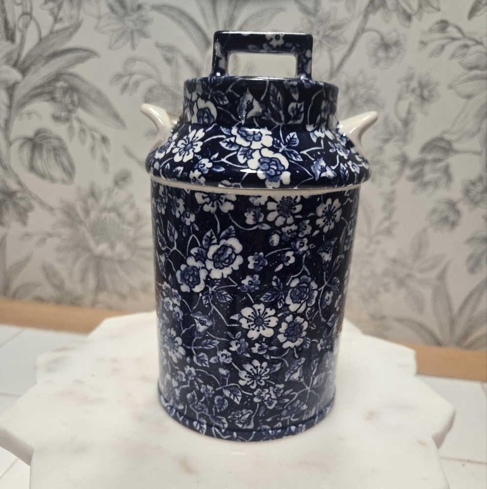 Floral Blue and White Ceramic Vase